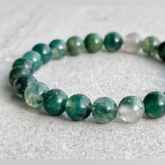 Hand Crafted Jewelry - 🆕New Moss Agate Quartz Gemstone Bracelet -8mm